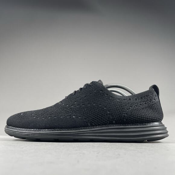 Cole Haan Original Grand Men’s 9 M Stitchlite Wingtip Black Casual Dress Shoes - Picture 1 of 9